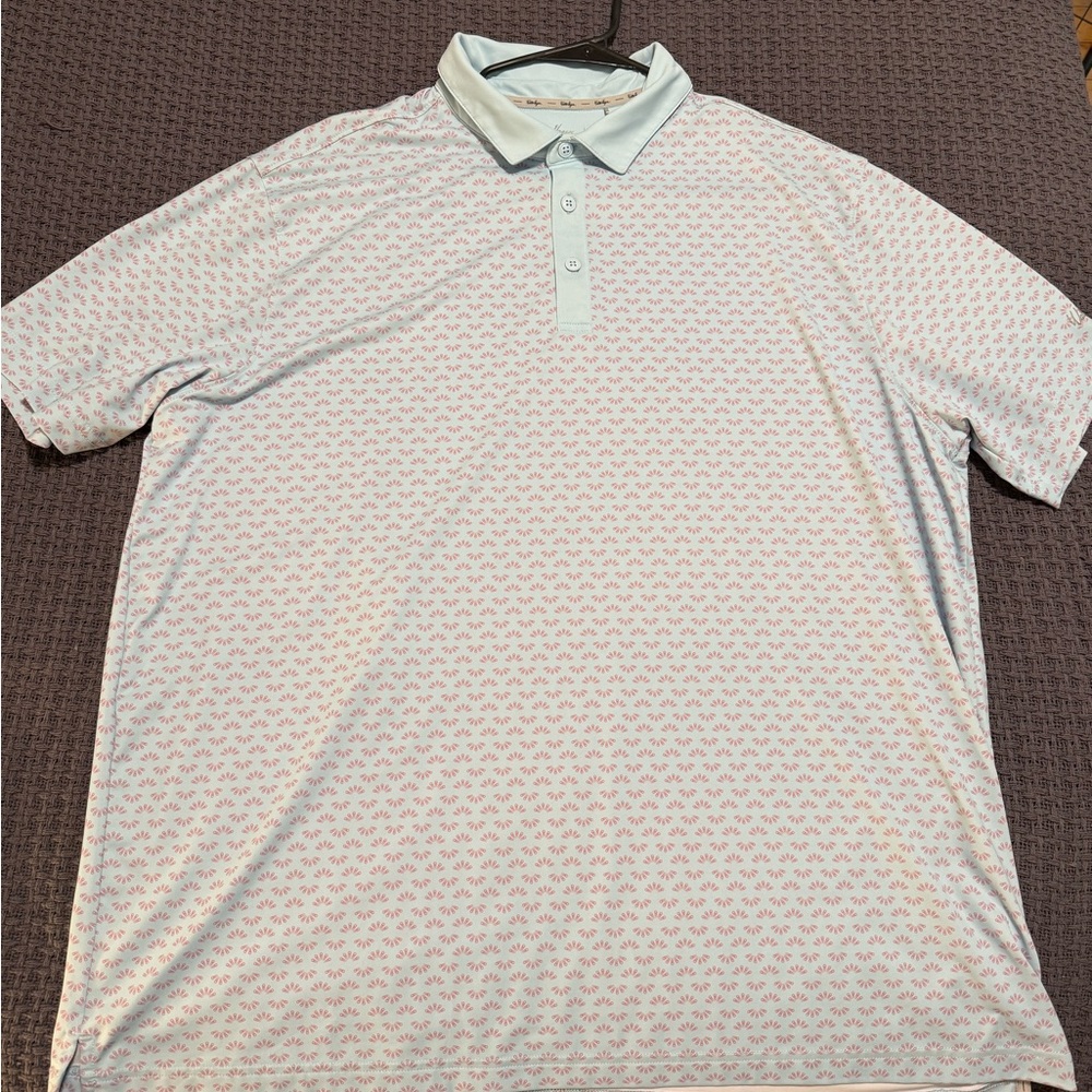 Walter Hagen Light Blue and Pink Polo Shirt